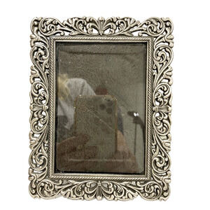 Vintage 1980's Philip Whitney Pewter Look Tabletop Frame Silvertone Ornate 6 x 8
